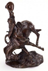Charles M. Russell (1864 – 1926). "The Bucker and the Buckeroo," 1923 – 24. Gift of William E. Weiss. 9.81