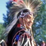 Adam Tsosie Nordwall, Shoshone-Chippewa-Navajo dancer from Fallon, Nevada. 2003 Plains Indian Museum Powwow.