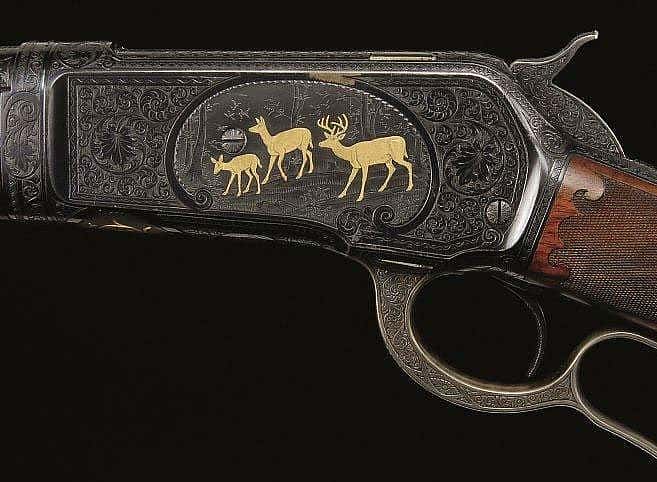 Gold inlaid Winchester Model 1886, Wes Adams collection