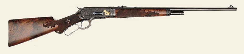 Gold inlaid Winchester Model 1886, Wes Adams collection