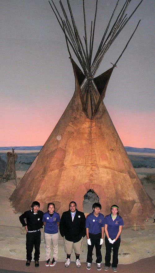 St. Labre school group in front of tepee