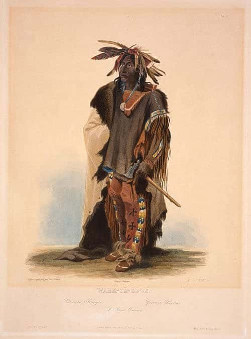 Karl Bodmer (1809-1893). "A Sioux Warrior," ca. 1840. Gift of Clara S. Peck. 21.69.8