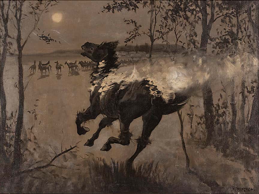 Stampeding the Wagon Train Horses