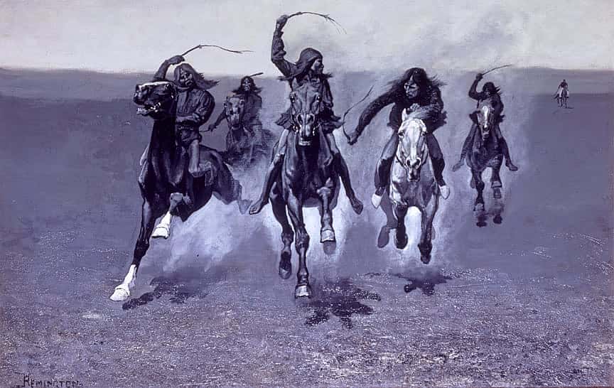 Indian Horse-Race--Coming over the Scratch