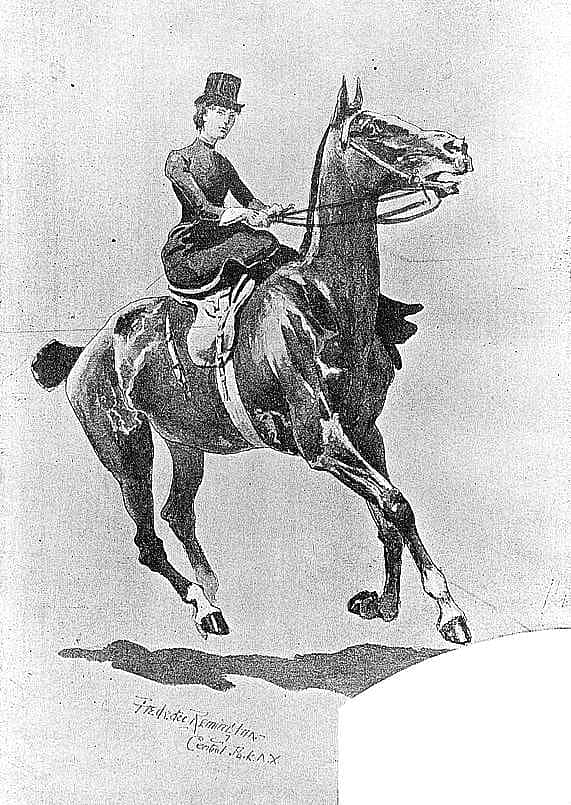 Untitled ("On the Bridal-Path in Central Park," woman riding)