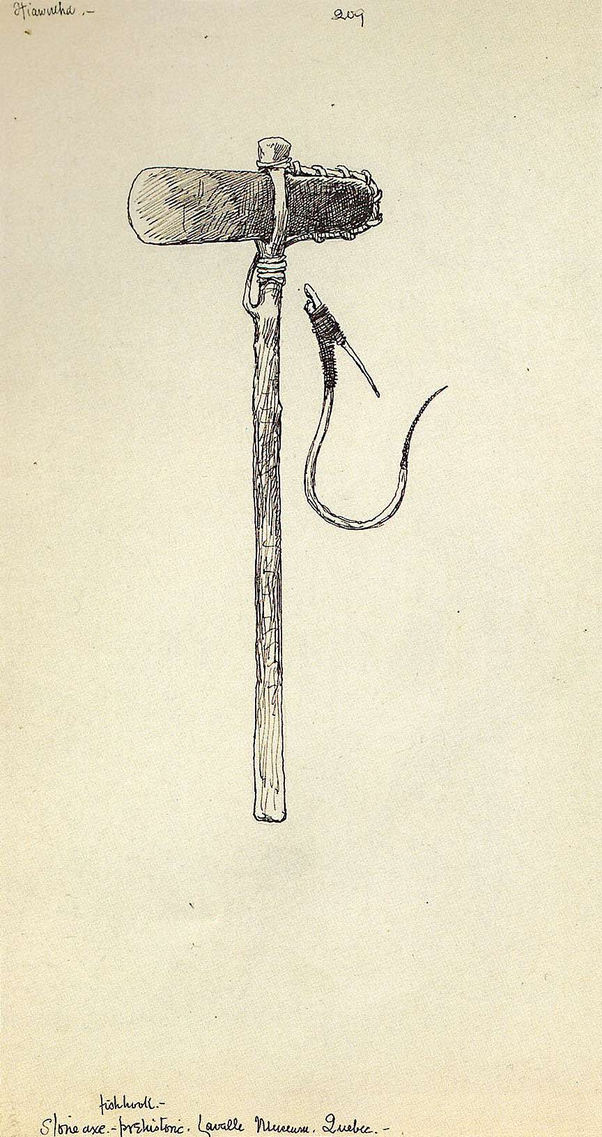 Fish-Hook, Stone Axe, Antique