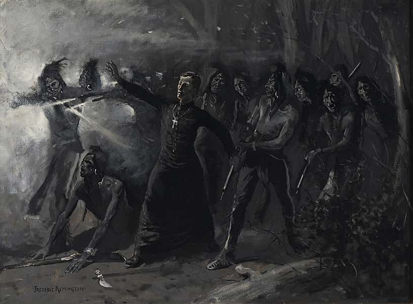 Father Lacombe Heading the Indians