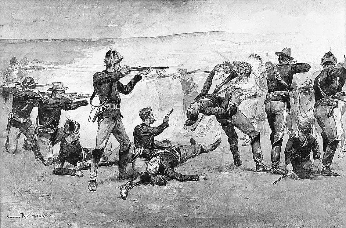 The Opening of the Fight at Wounded Knee