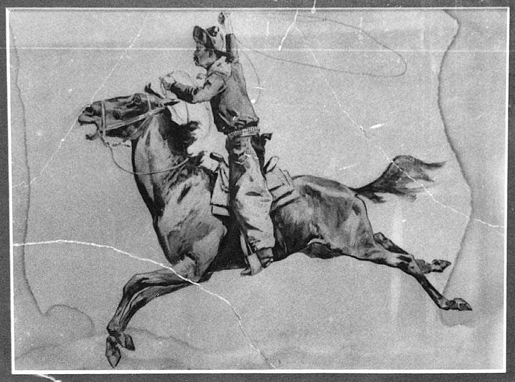 Untitled (cowboy on running horse)