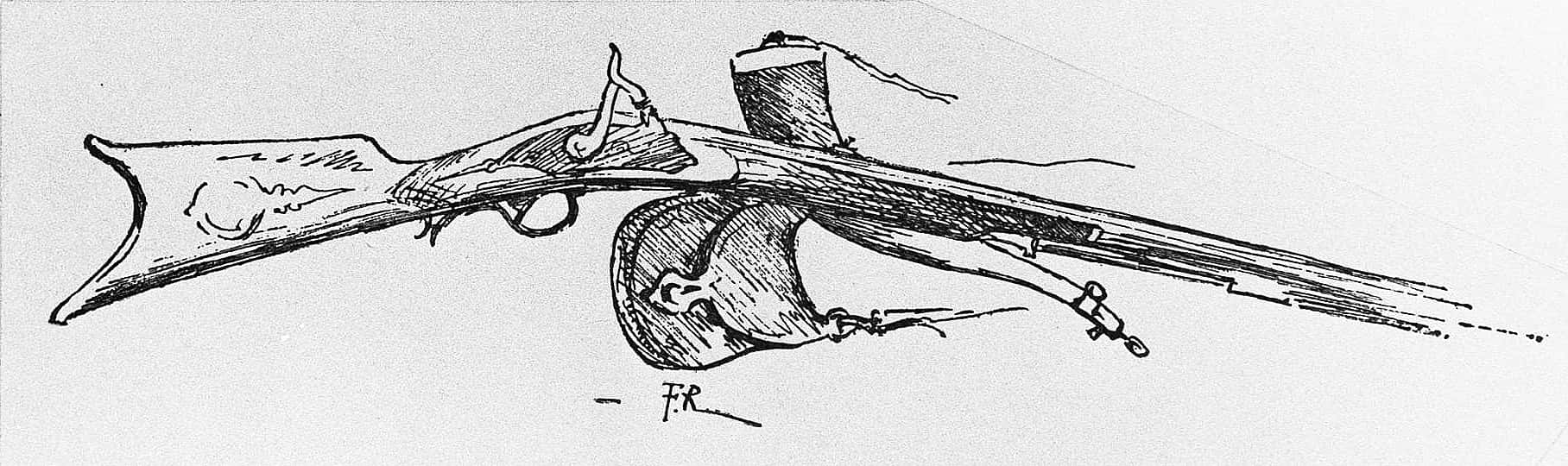 Rifle, Powder-Horn, and Bullet-Pouch