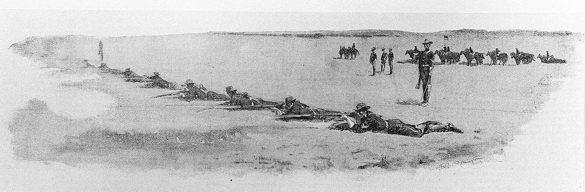 Troop L, First Cavalry--Fighting on Foot--"Lie Down: Commence Firing!"