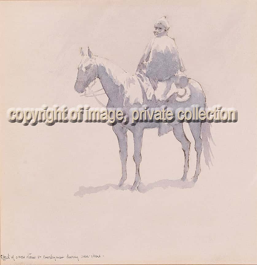 Effect of Snowstorm on Cavalryman During Sunshine