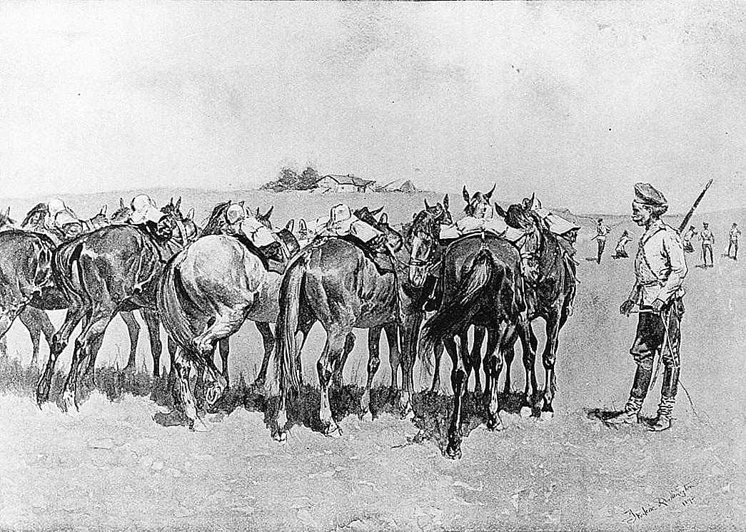 Cossack Horses--Dismounted to Fight