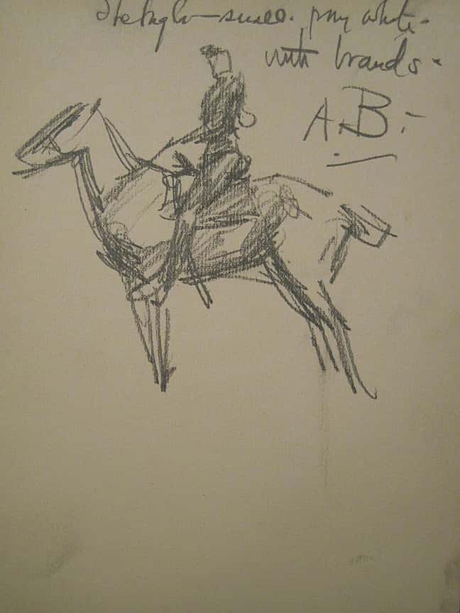 Untitled sketch (German Hussar, Long-Distance Riding)