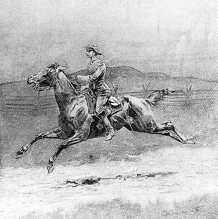Untitled ("Long Distance Riding," soldier on galloping horse)