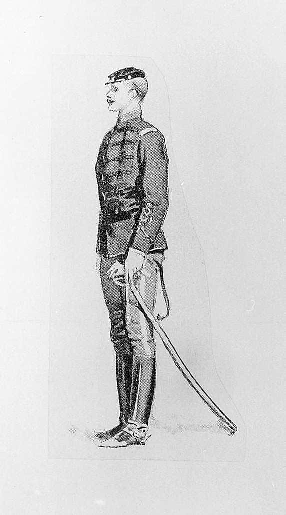 Untitled ("A Model Squadron," initial-piece for the letter I, soldier with sabre)