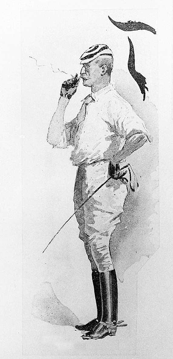Untitled ("The Maltese Cat," initialpiece for the letter T, polo player)
