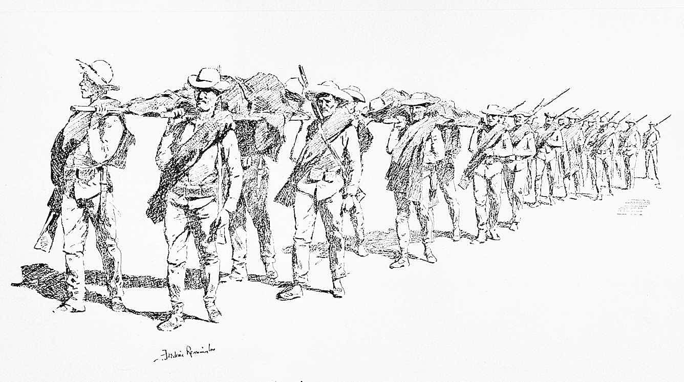 Spanish Soldiers Returning with Wounded Comrades