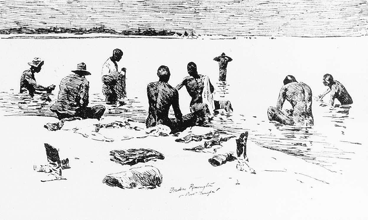 Ninth Cavalry Colored Troops on Washing Duty in the Gulf