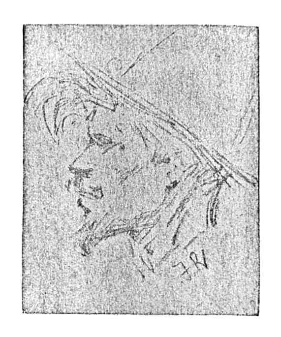 Untitled ("Under Which King?," head of man in profile)