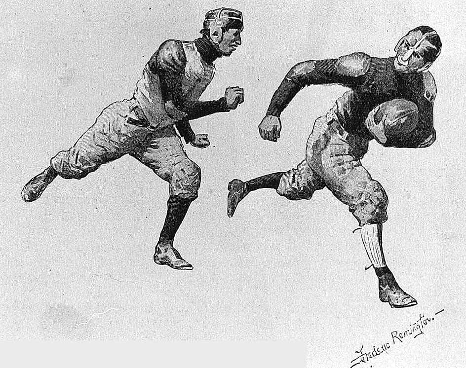 "Wright Had a Circular Course, So the Big Stalwart Guard Gained On Him"