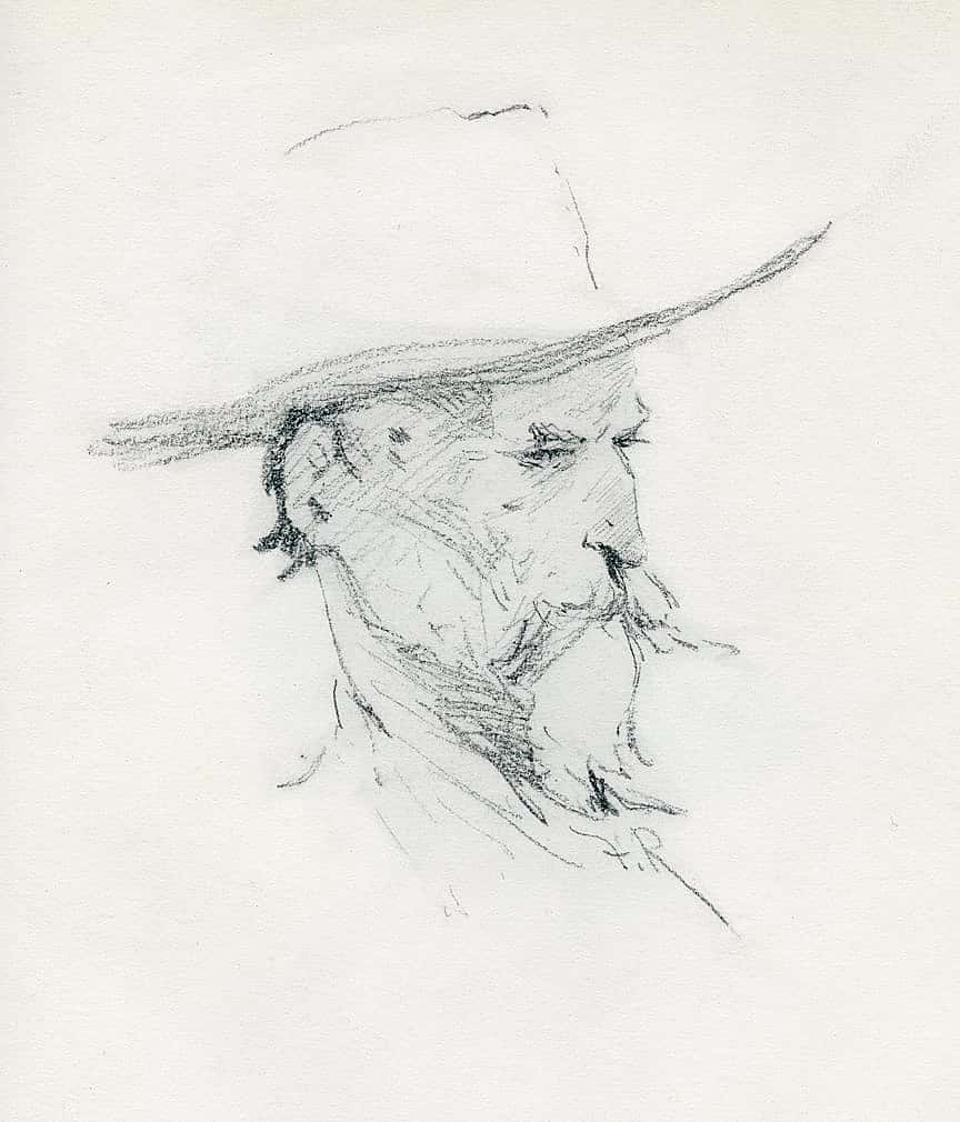Untitled (Done in the Open, head of frontiersman)