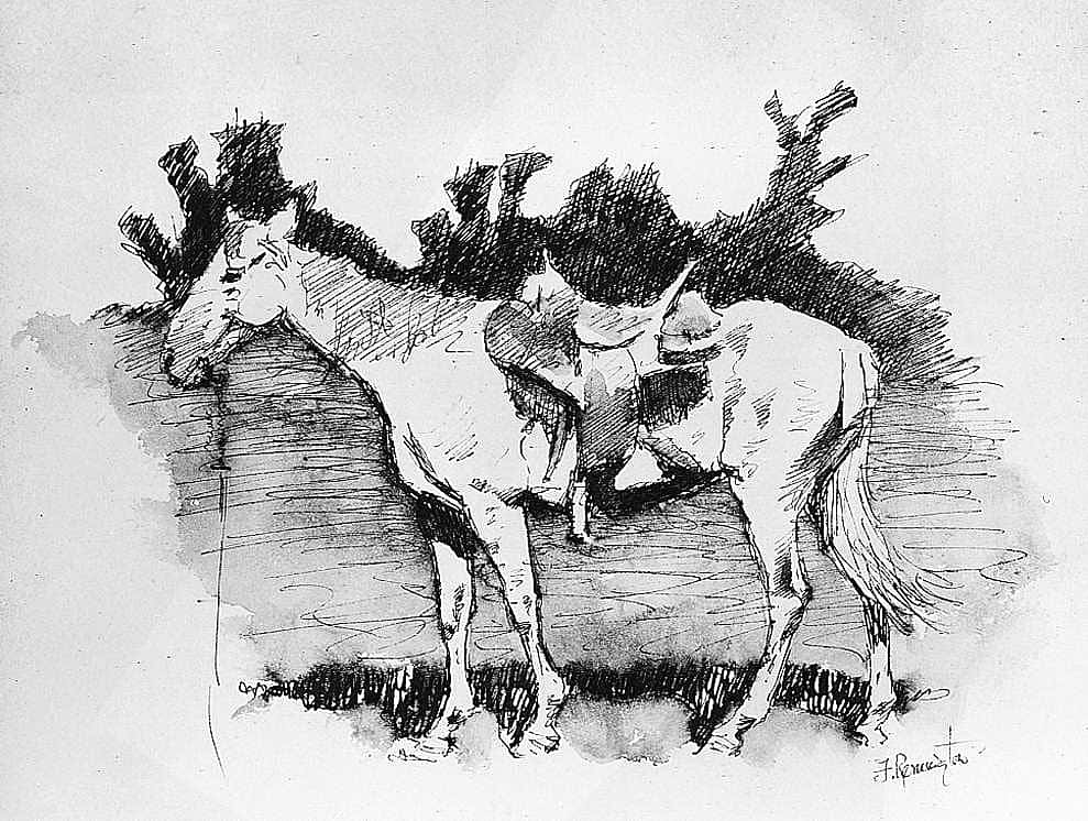 Untitled (Done in the Open, horse with saddle)