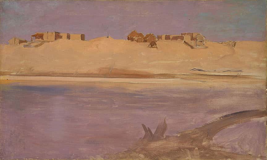 Untitled (landscape with adobe buildings)