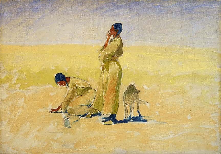 Untitled (two Indian women planting)