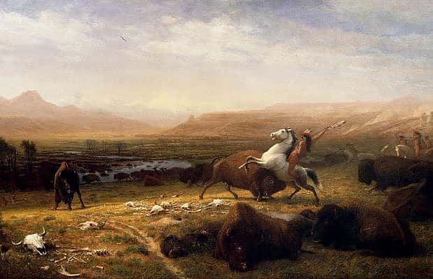Albert Bierstadt (American, born Germany, 1830–1902). The Last of the Buffalo, ca. 1888. Oil on canvas, 60.25 x 96.5 inches. Buffalo Bill Center of the West, Cody, Wyoming, USA. Gertrude Vanderbilt Whitney Trust Fund Purchase. 2.60