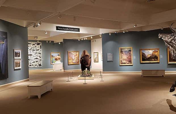 Whitney Western Art Museum, with Yellowstone National Park-themed works of art.
