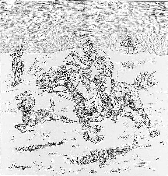 "The Sergeant Had Lassoed Him with His Straw Hat"