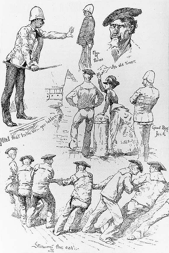 Sketches on a Man-of-War under Sailing Orders