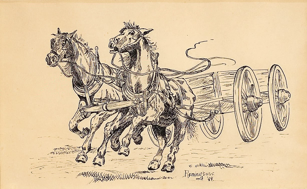 Untitled (Runaway Team and Wagon)