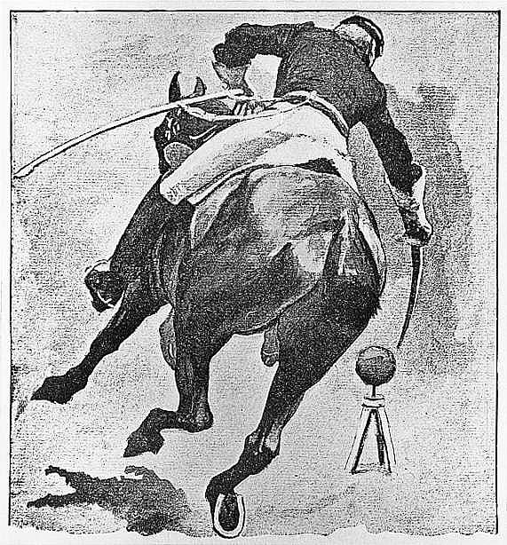 Untitled ("Evolutions of the 1st City Troop of Philadelphia, Winners in the Cavalry Drill Contest at the New York Horse Show," mounted soldier performing)