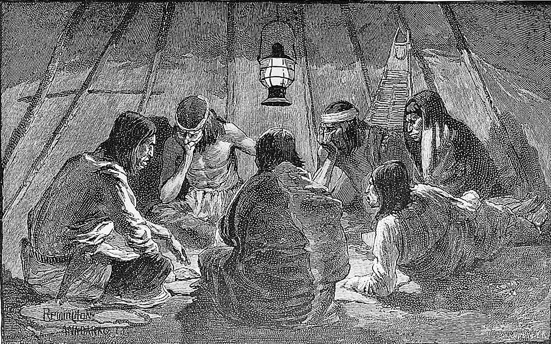 Indian Territory Apaches Playing Monte