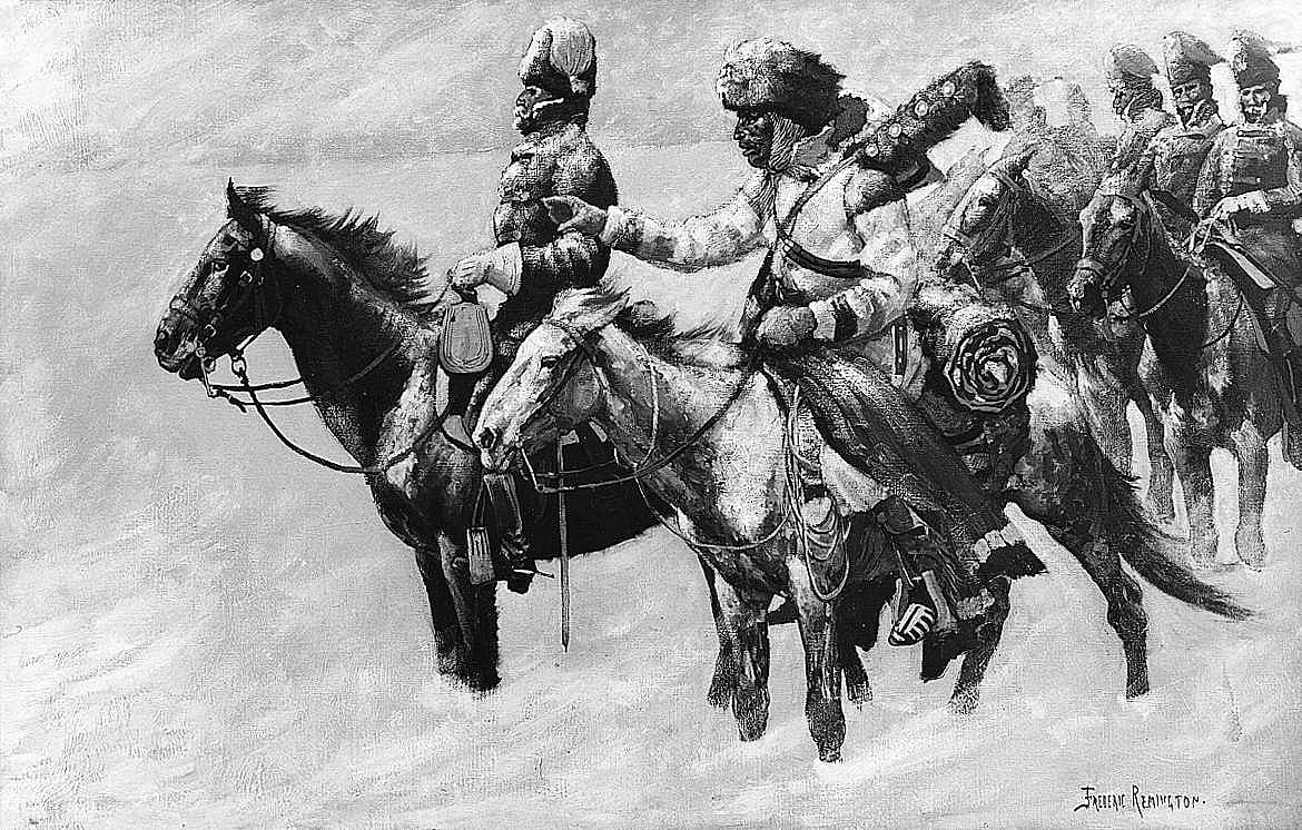 Canadian Mounted Police on a Winter Expedition