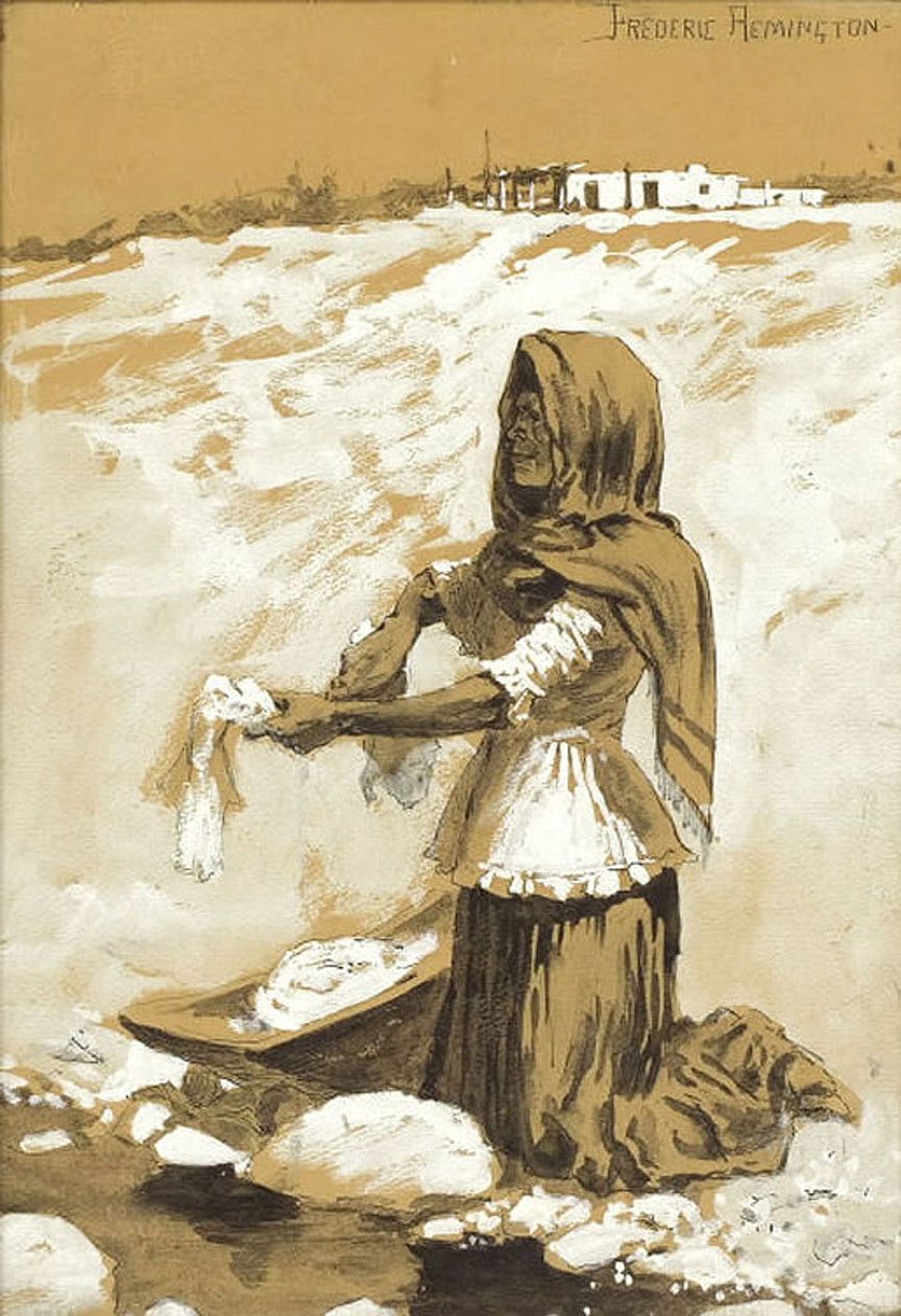 Mexican Woman Washing