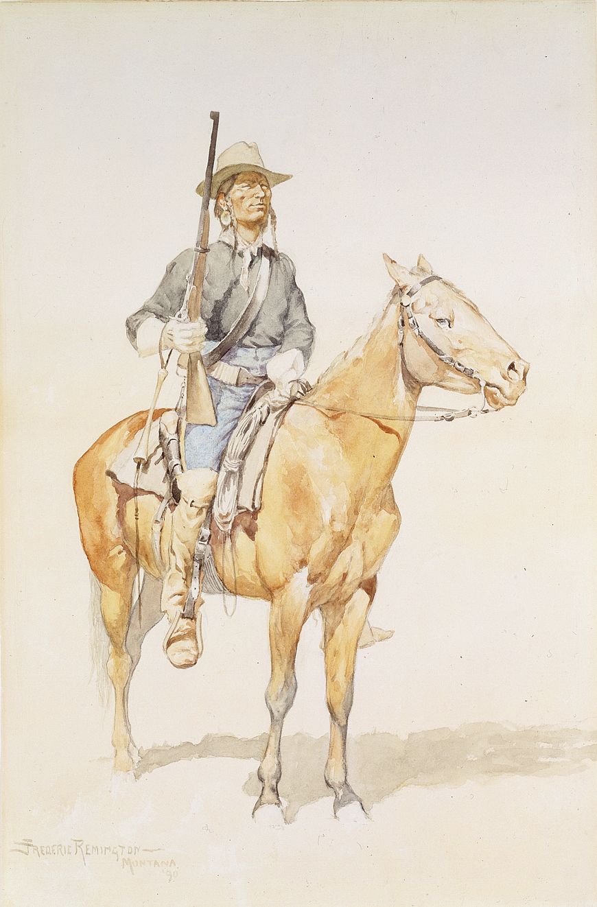 Indian Soldier in the Crow Scout Corps