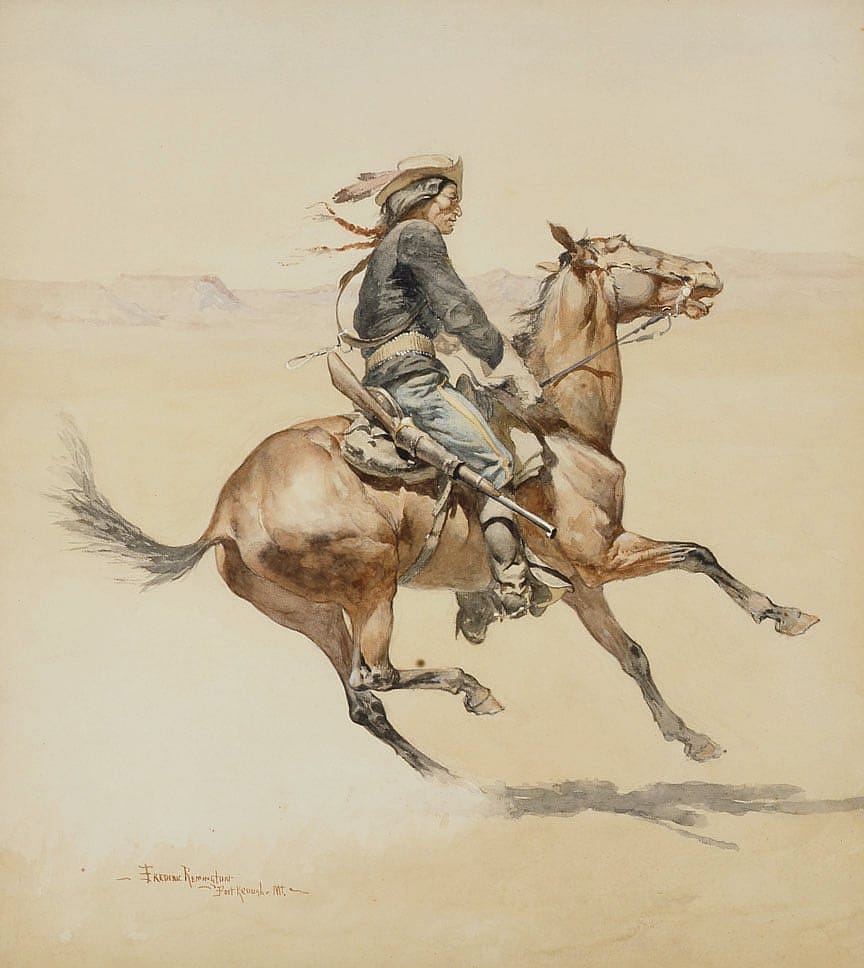 One of the Fort Keogh Cheyenne Scout Corps, Commanded by Lieutenant Casey