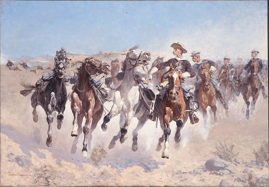 Dismounted--The Fourth Troopers Moving the Led Horses
