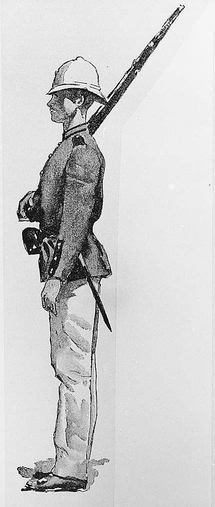 Untitled ("A Day with the Seventh Regiment," soldier with gun)