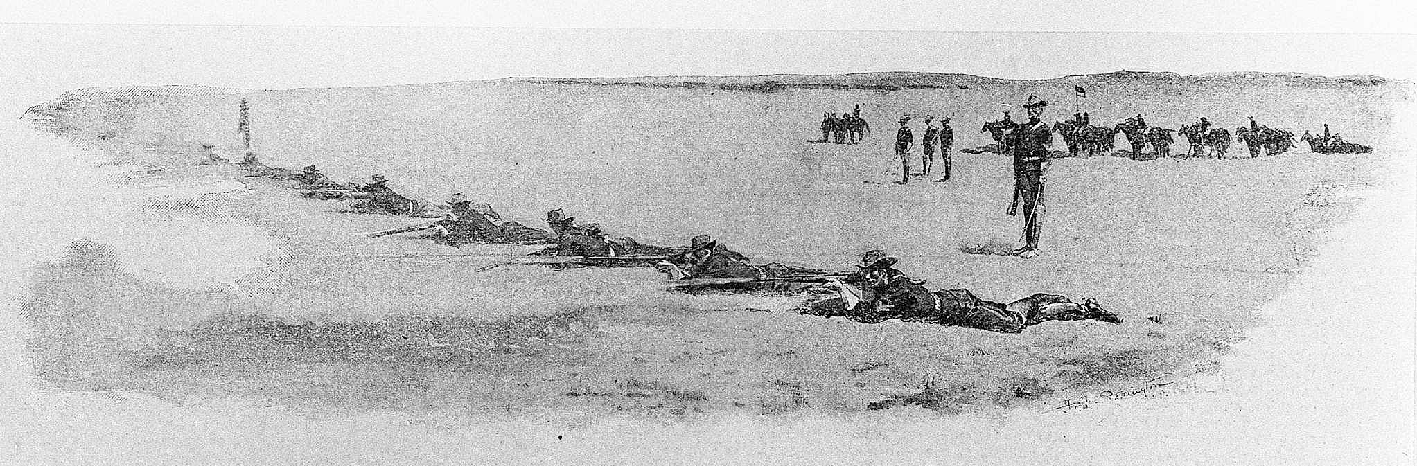Troop L, First Cavalry--Fighting on Foot--"Lie Down: Commence Firing!"