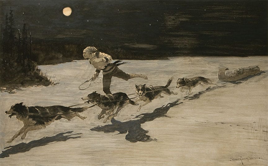 "Huskie" Dogs on the Frozen Highway