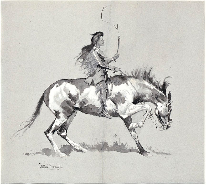 Indian Boy and Pinto Pony