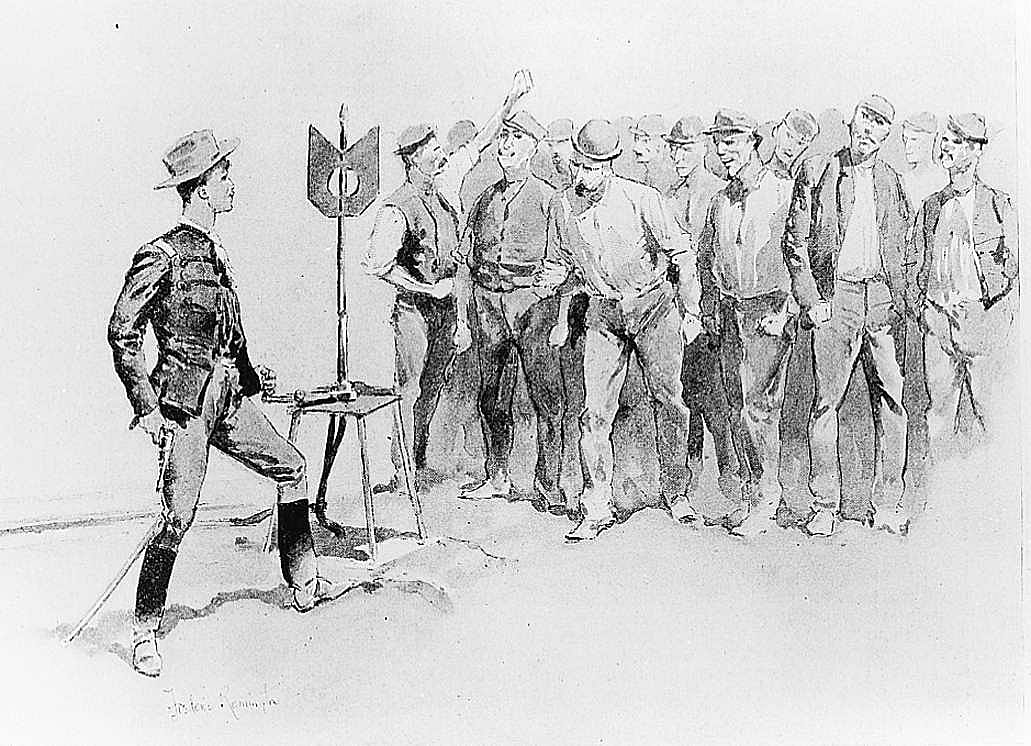 Lieutenant Sherer, 7th Cavalry, Standing off a Mob at the Stock-Yards
