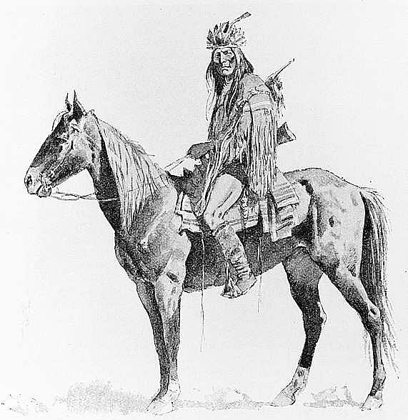Untitled ("An Indian Story of the Sierra Madre," headpiece of Indian on horseback)