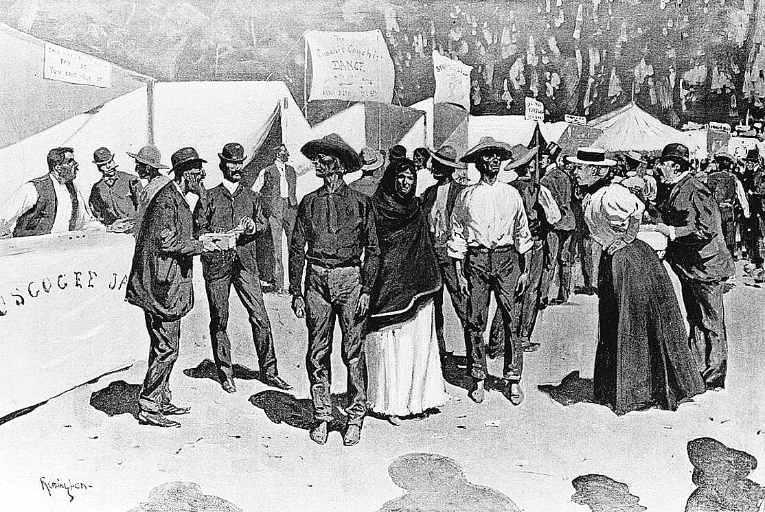 Paying the Indians for the Cherokee Strip--Scenes around the Government Paymaster