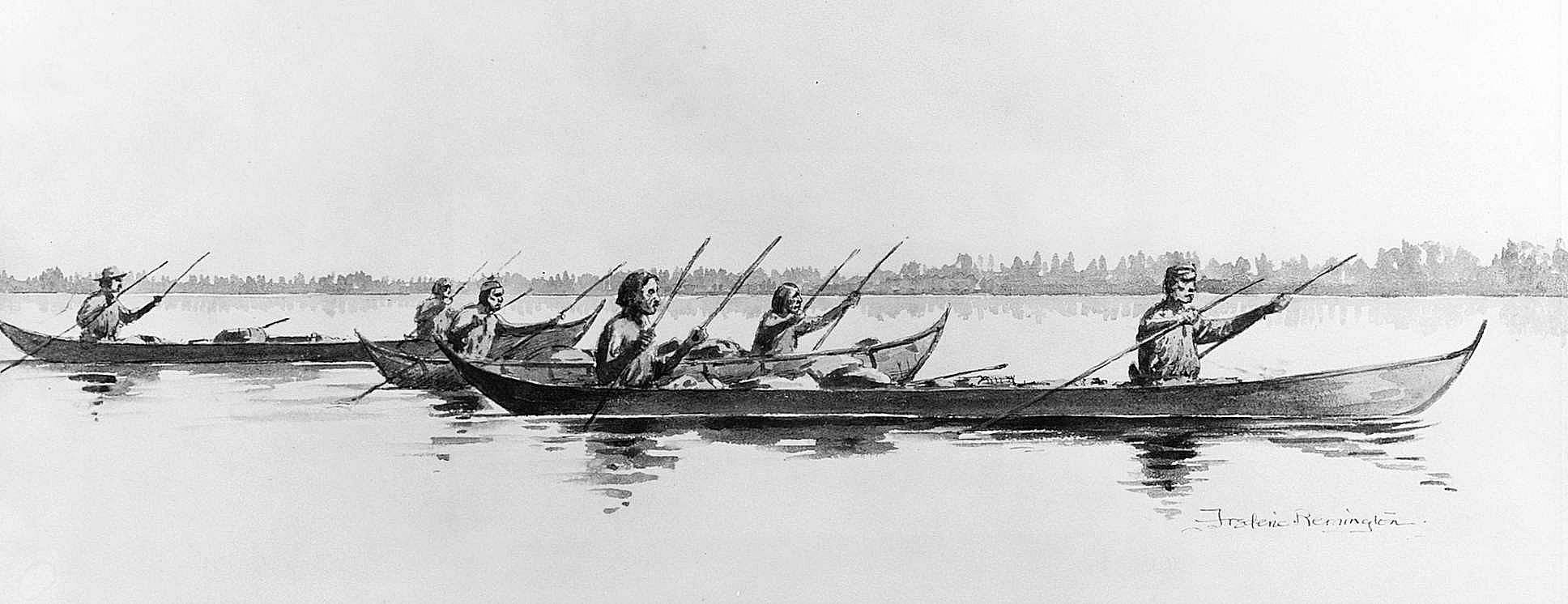 Miners Boating Down the Yukon River, Alaska