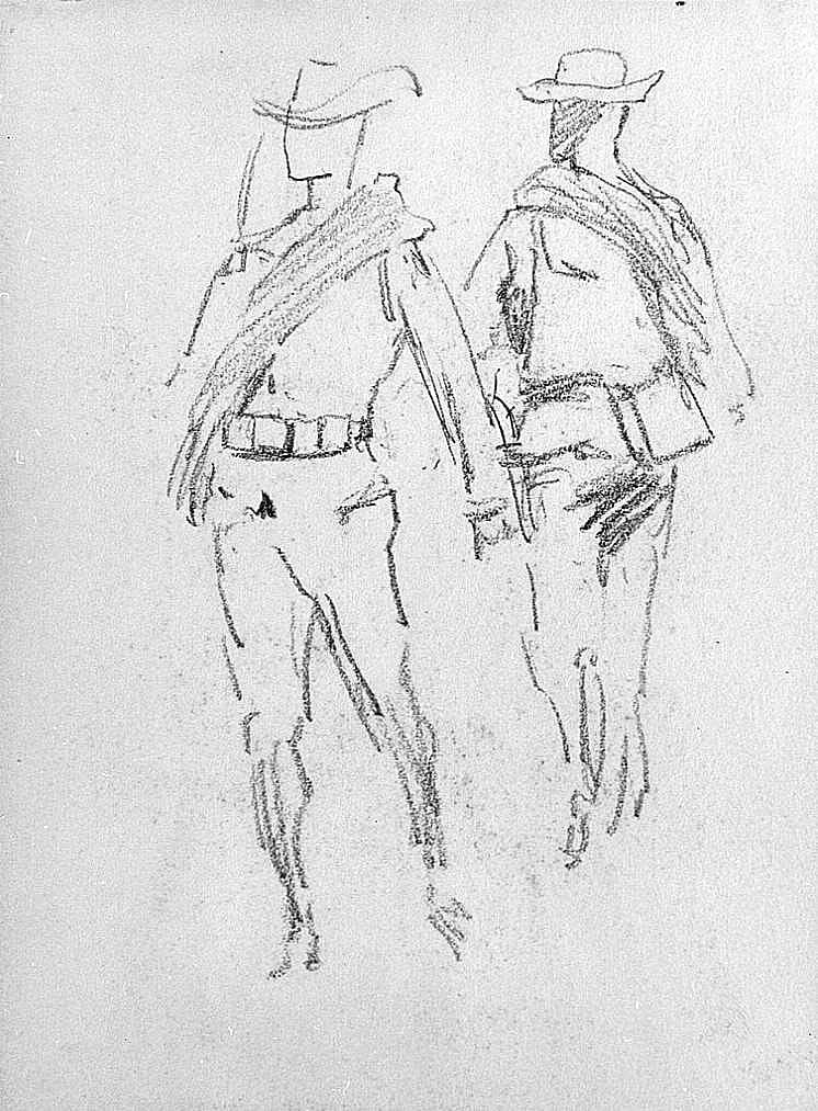 Untitled sketch (Spanish Soldiers Returning with Wounded Comrades)